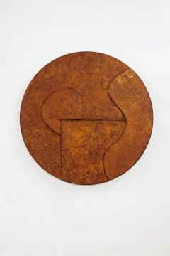 Schöne runde Wandkunst in Kupferoptik