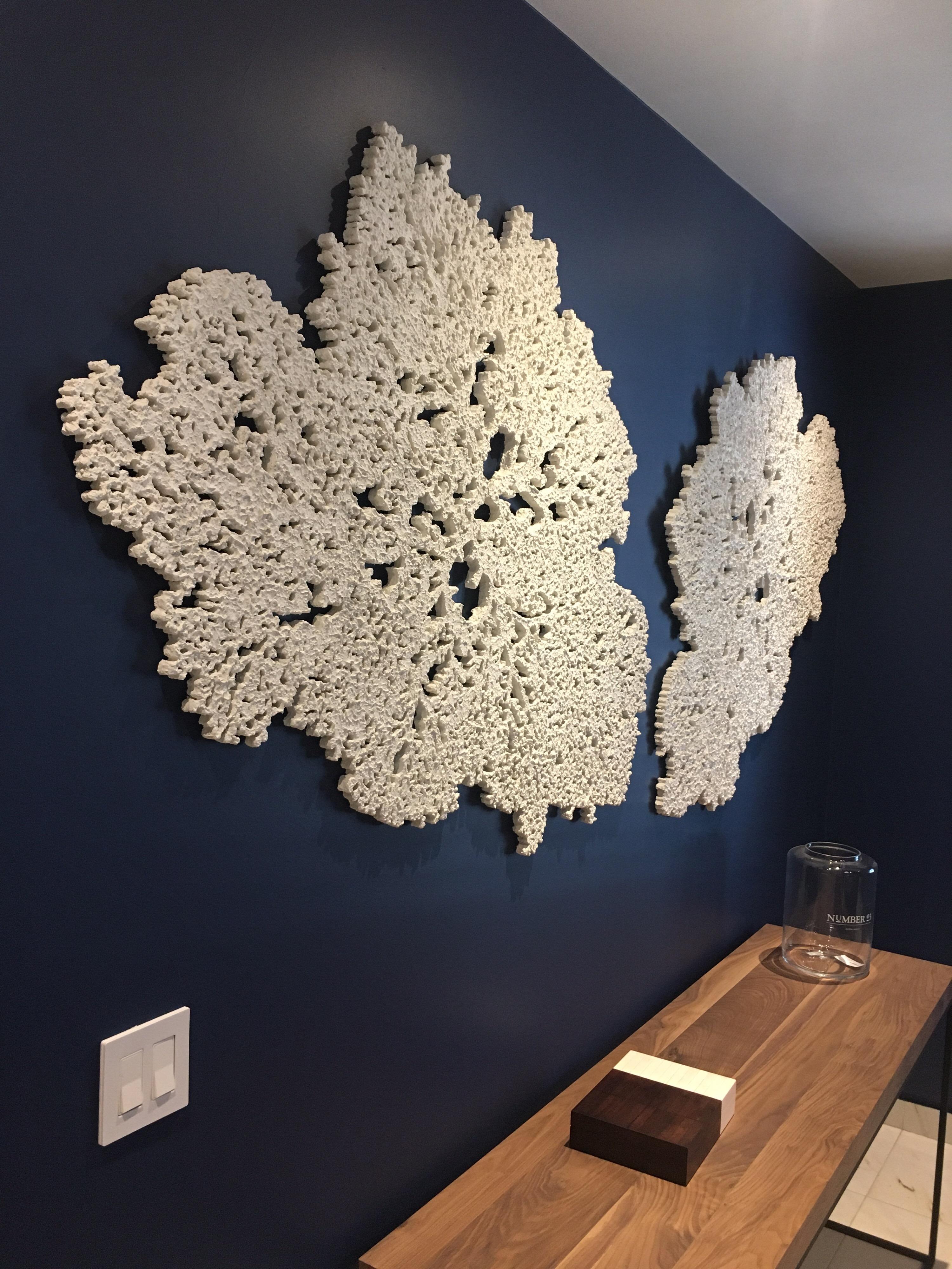 "Coral Ocean" Hand Made-Unique Sculpture for Walls. Pulverized Minerals and Sand