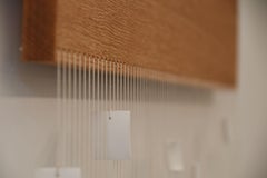 Elegant Hanging White and Wooden Wall Sculpture