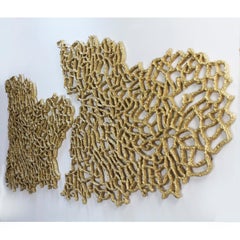 Golden Coral Ocean. Elegant Sculpture for Installing on Walls