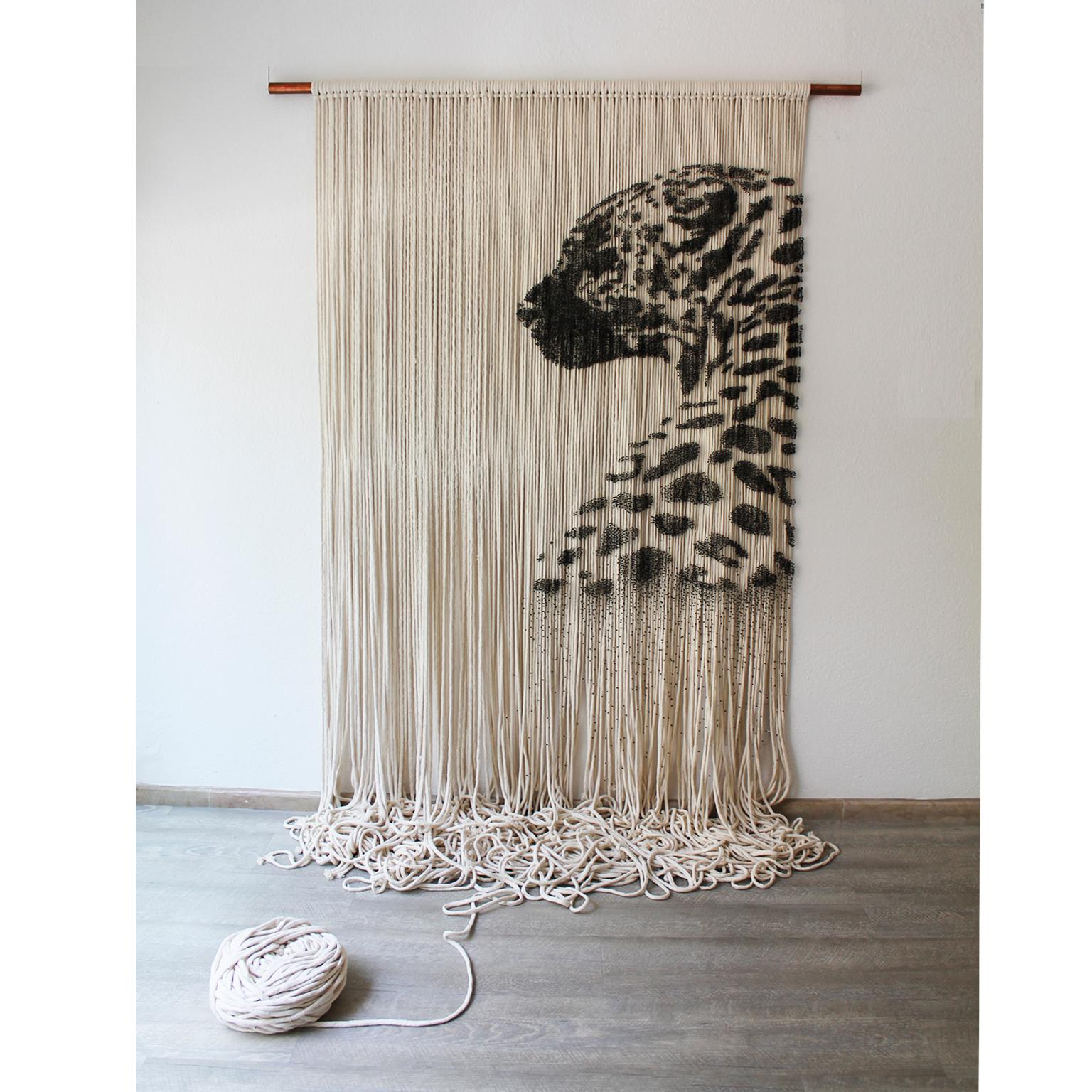 This beautiful work was handmade in Mexico City. It is the largest native cat species of the New World and the third largest in the world. The Jaguar, with its presence connecting North, Central and South America.  It took the artists 7 months to