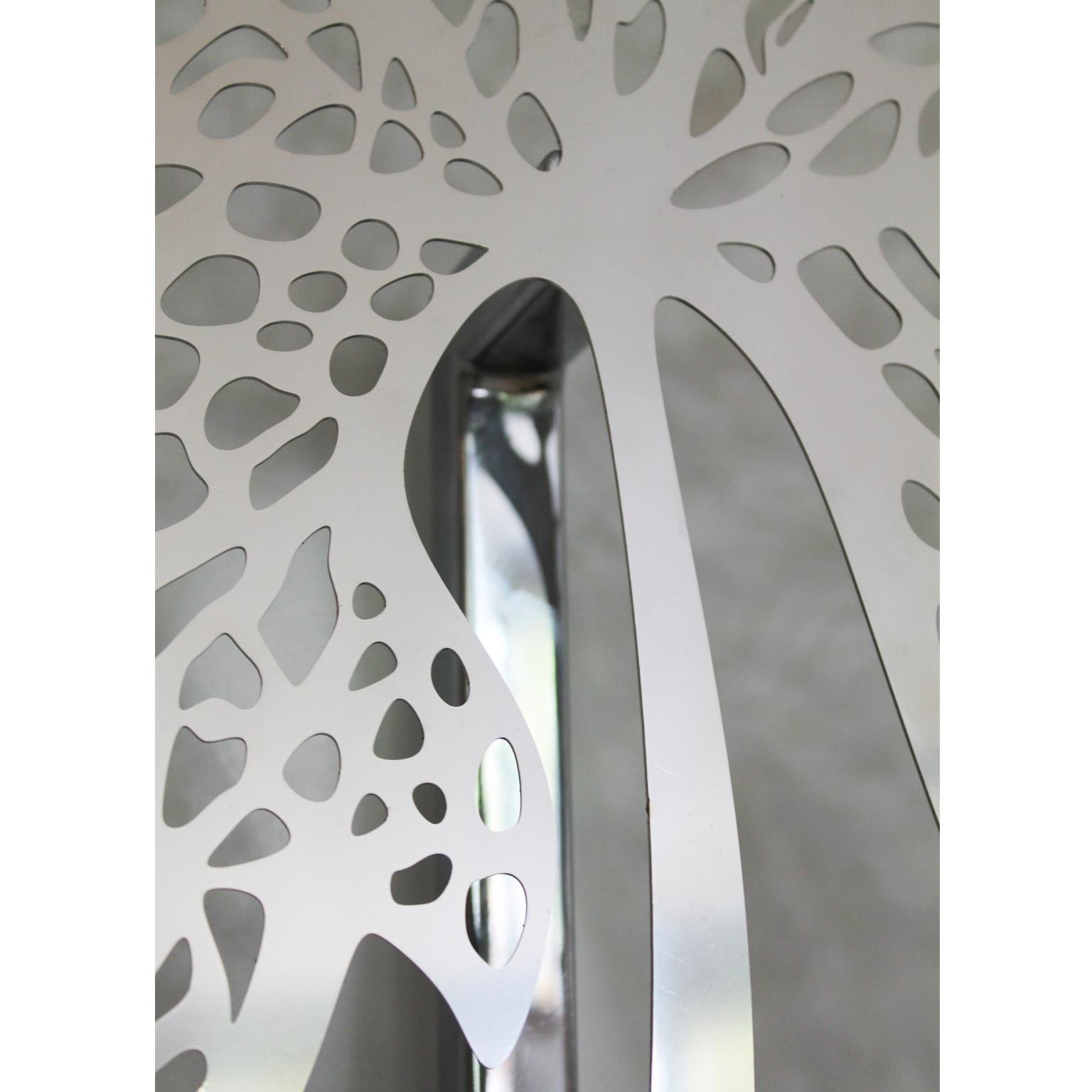 Maple Leaf. Handmade Modern Chrome Sculpture.  For Sale 2