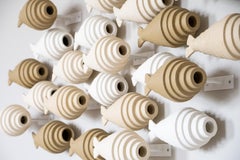 Modern Beach Sculpture Ideal For Walls    Abstract School of Fish Formations