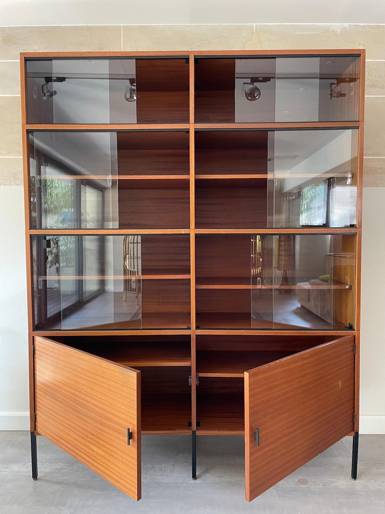 French A.R.P Display Cabinet by Minvielle in Teak