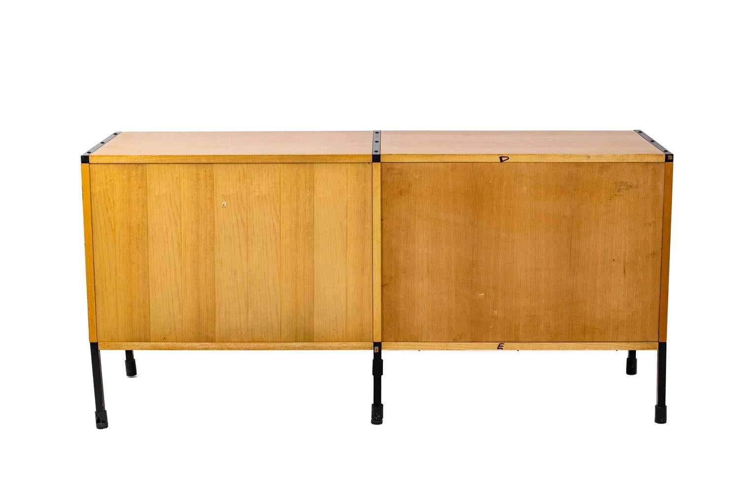 Wood ARP, Sideboard in Ash and Metal, 1950s For Sale