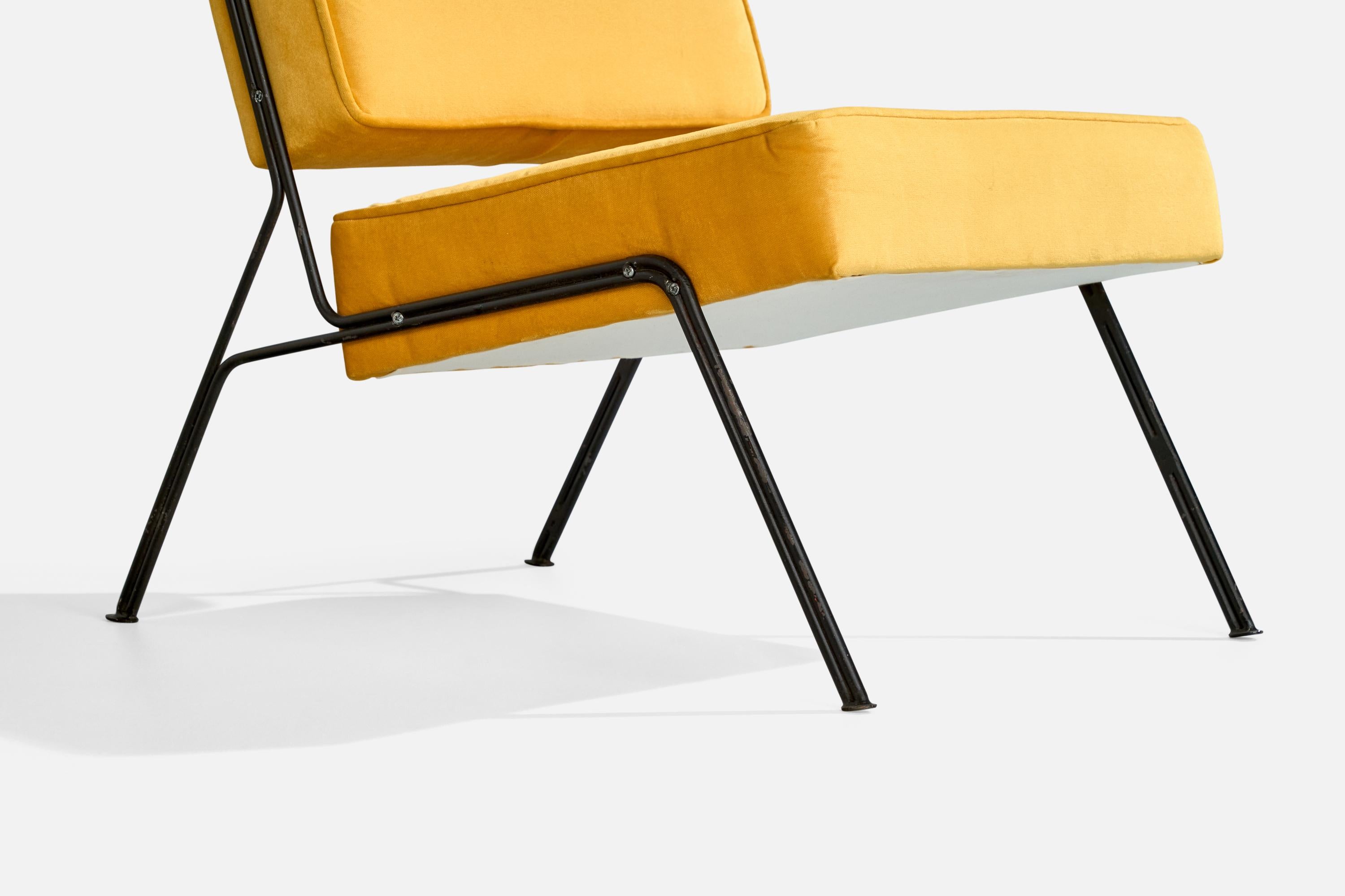 A.R.P., Slipper Chairs, Iron, Velvet, France, 1953 For Sale 4