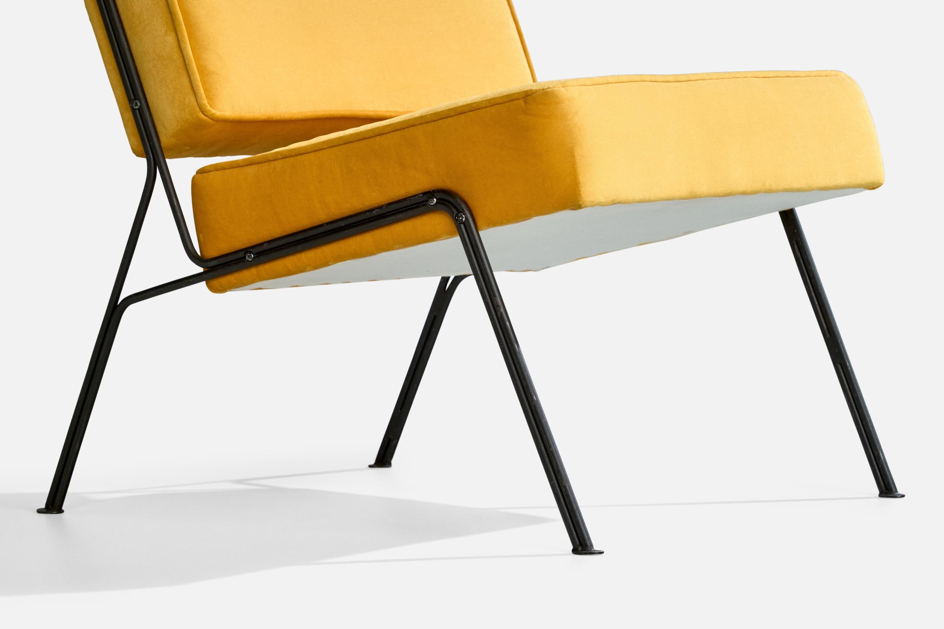A.R.P., Slipper Chairs, Iron, Velvet, France, 1953 For Sale 5