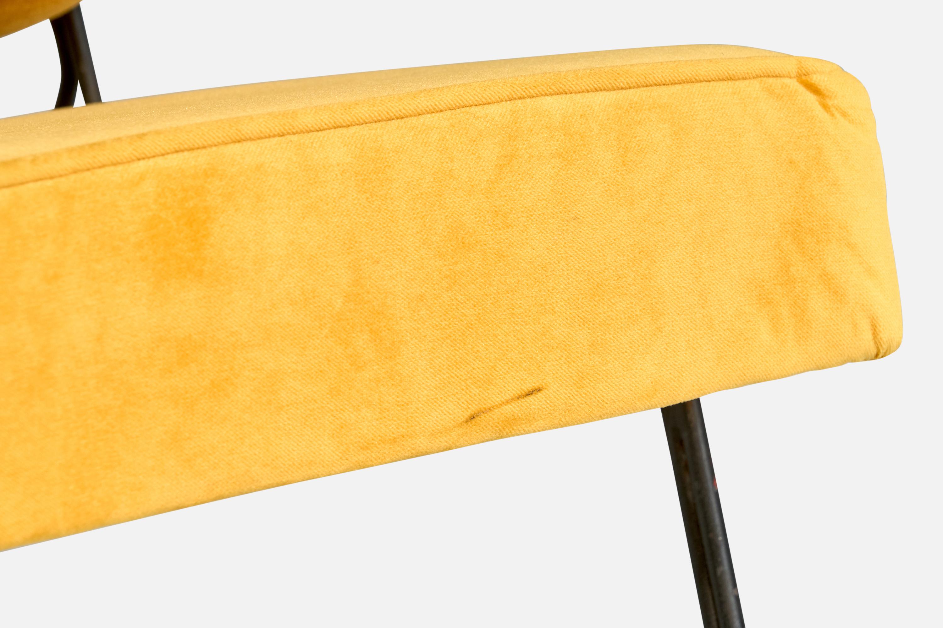 A.R.P., Slipper Chairs, Iron, Velvet, France, 1953 For Sale 6