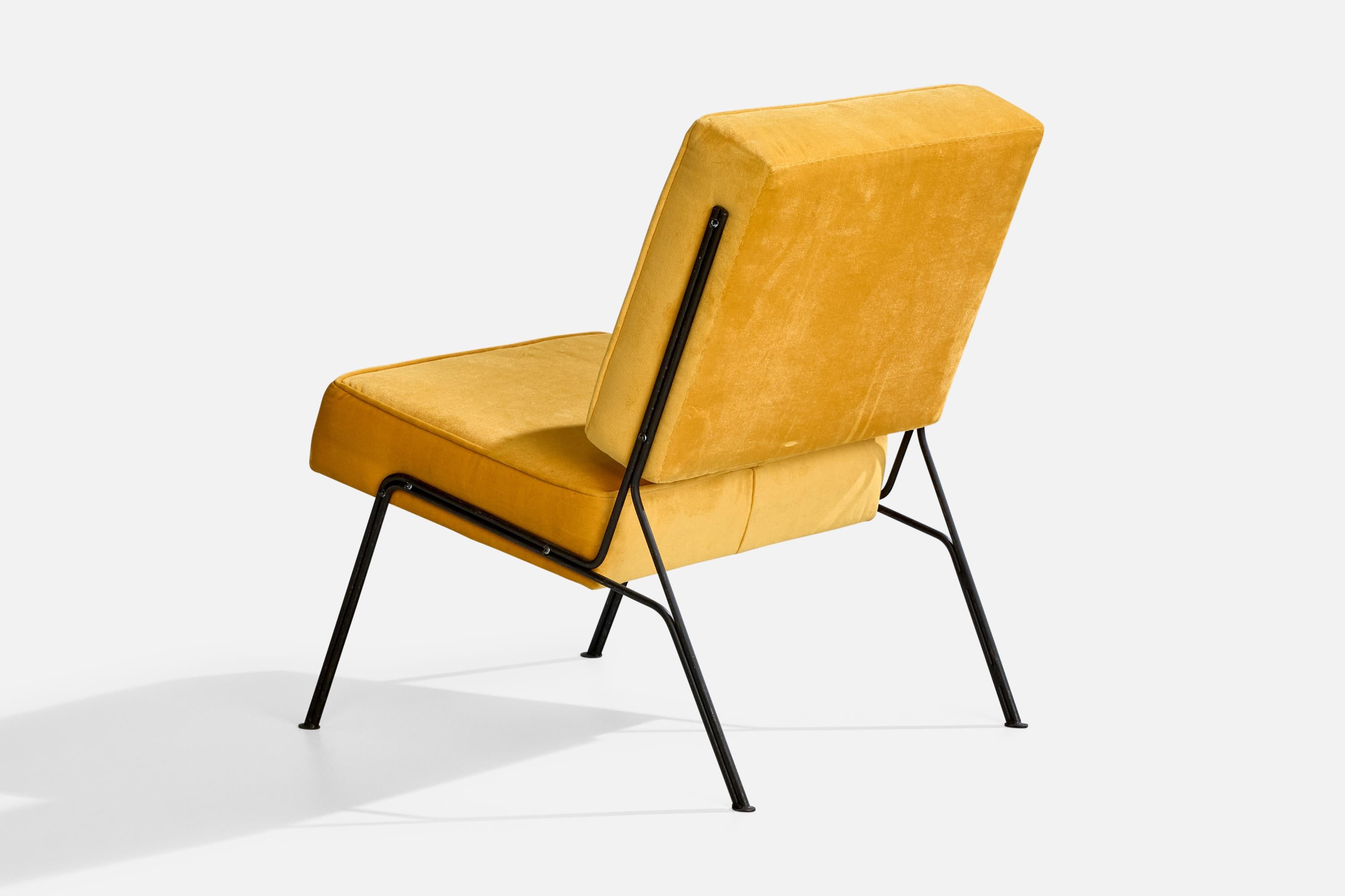 A.R.P., Slipper Chairs, Iron, Velvet, France, 1953 For Sale 1