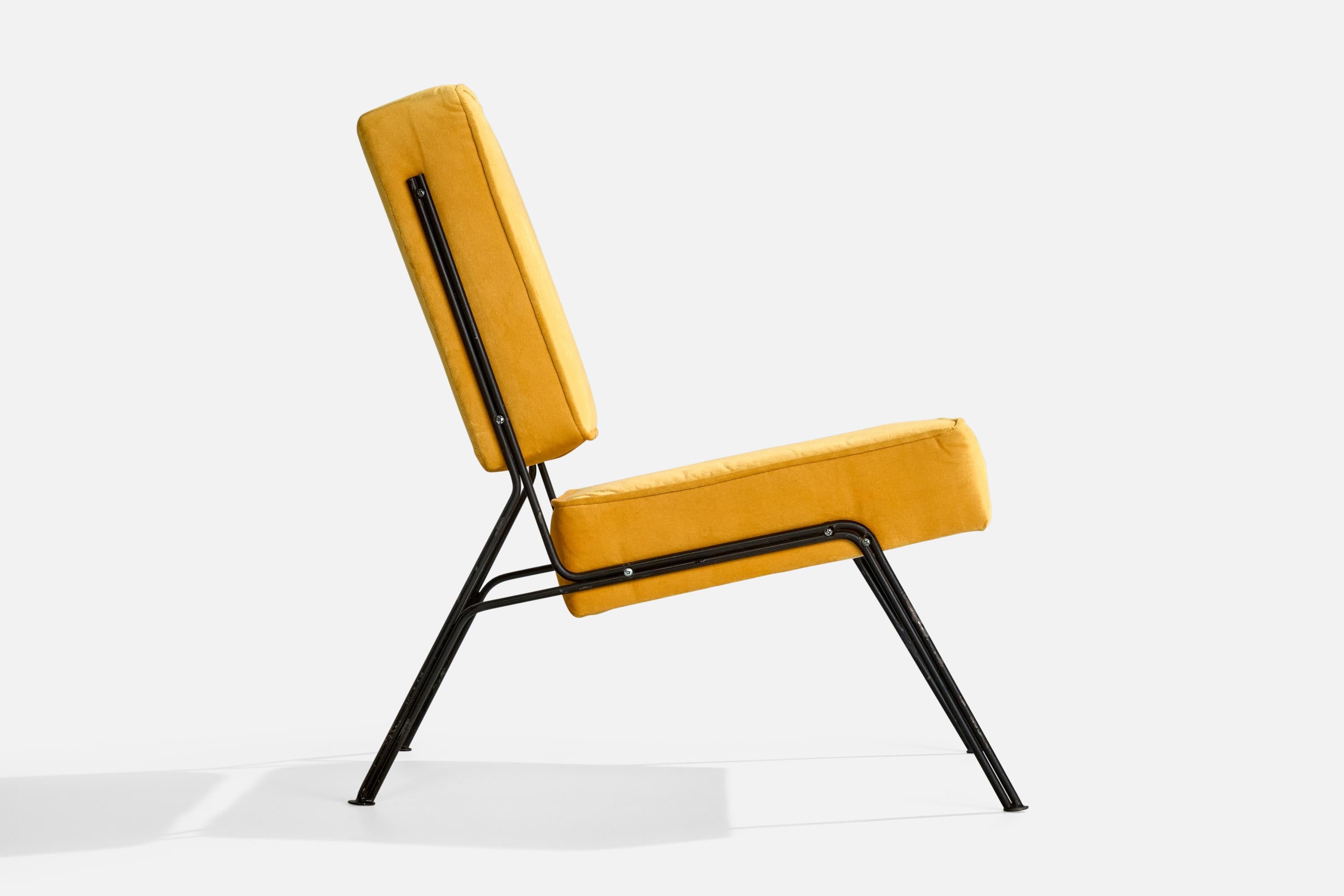 A.R.P., Slipper Chairs, Iron, Velvet, France, 1953 For Sale 1