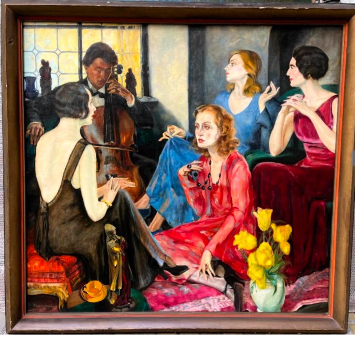 Figurative Painting di Arpad Bardocz - Cocktail party