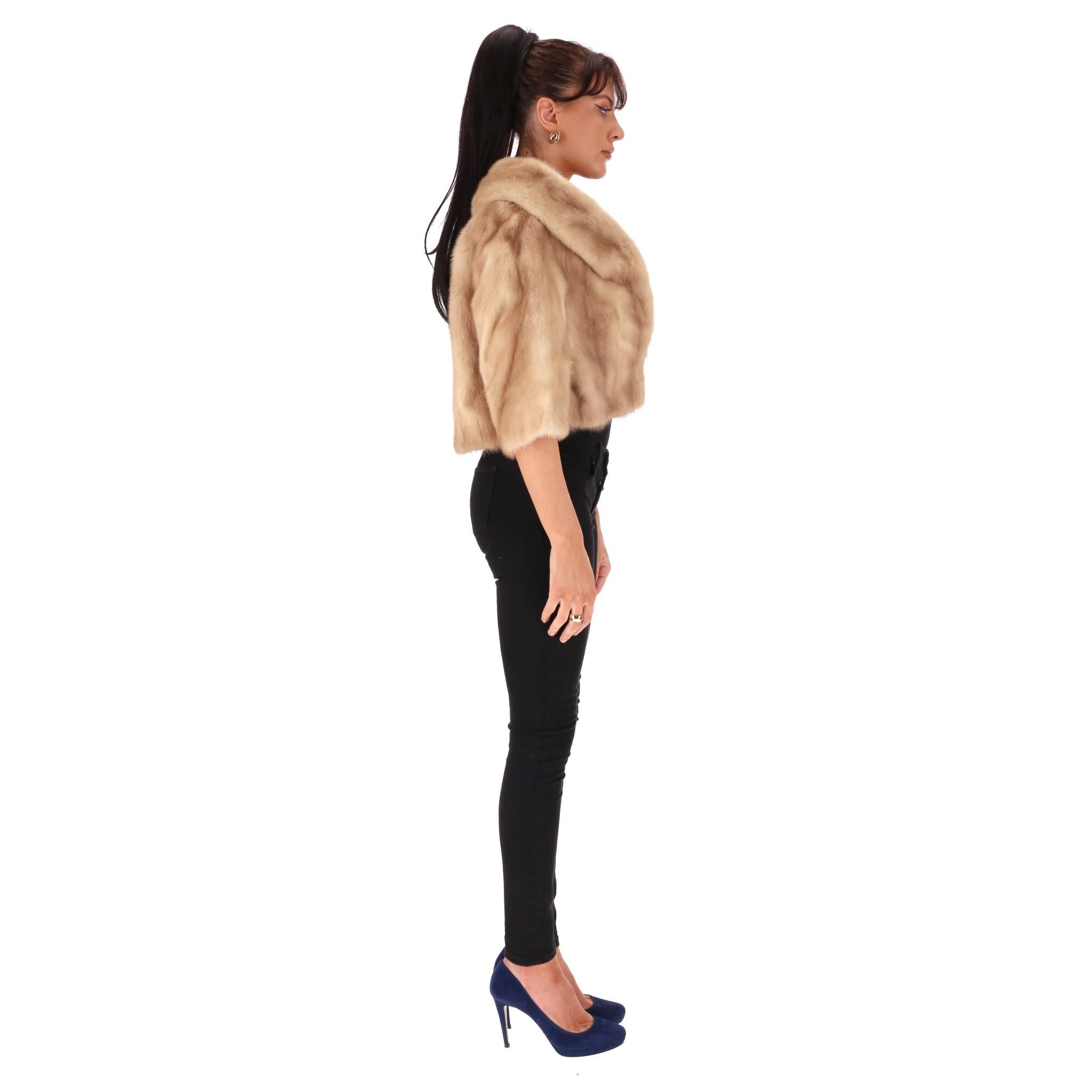 Brown Arpad Mink Fur Cropped Jacket