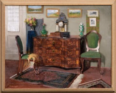 Antique Interior Still Life with Paintings