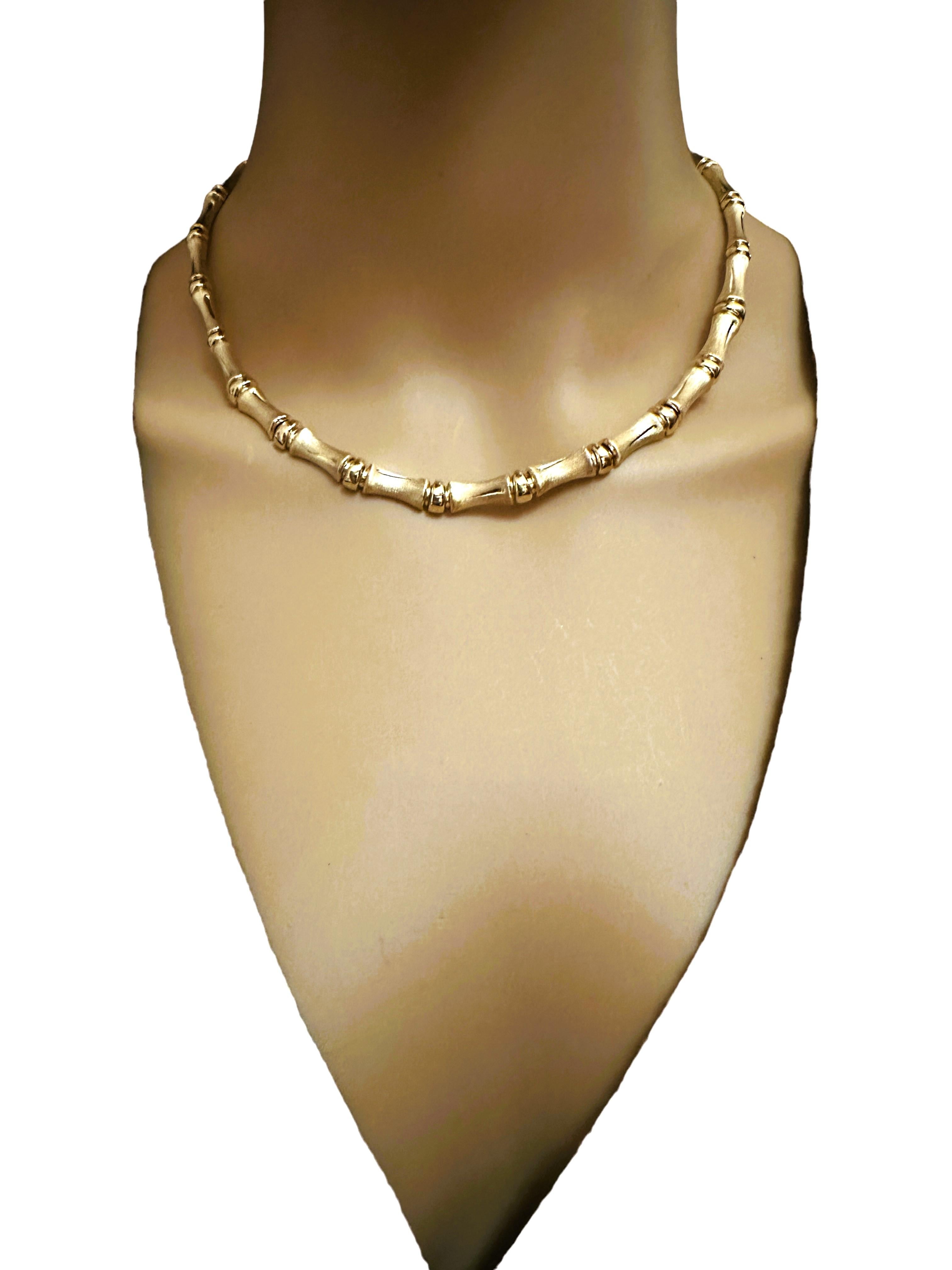 This necklace is just gorgeous.  I love the design.  It is such a quality made piece.  It is 17 inches long and  fluctuates between 7 and 5 mm.  It has a hidden slide-in closure with a safety clasp.  It is stamped 