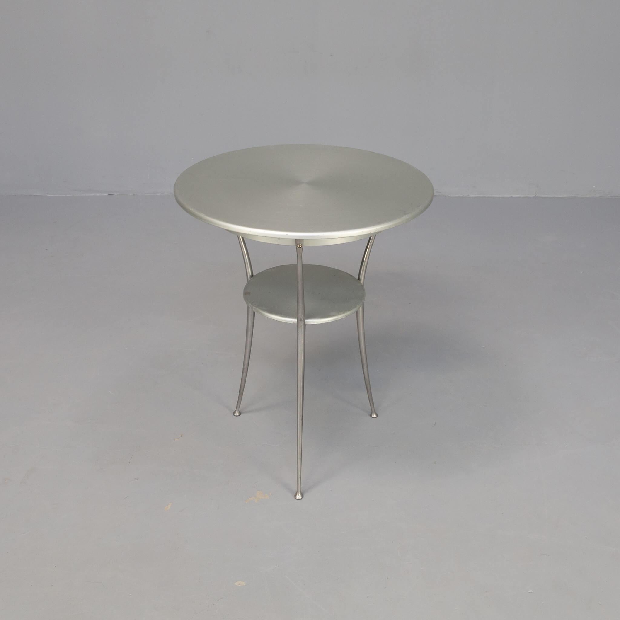 Late 20th Century Arper aluminium bistro table For Sale