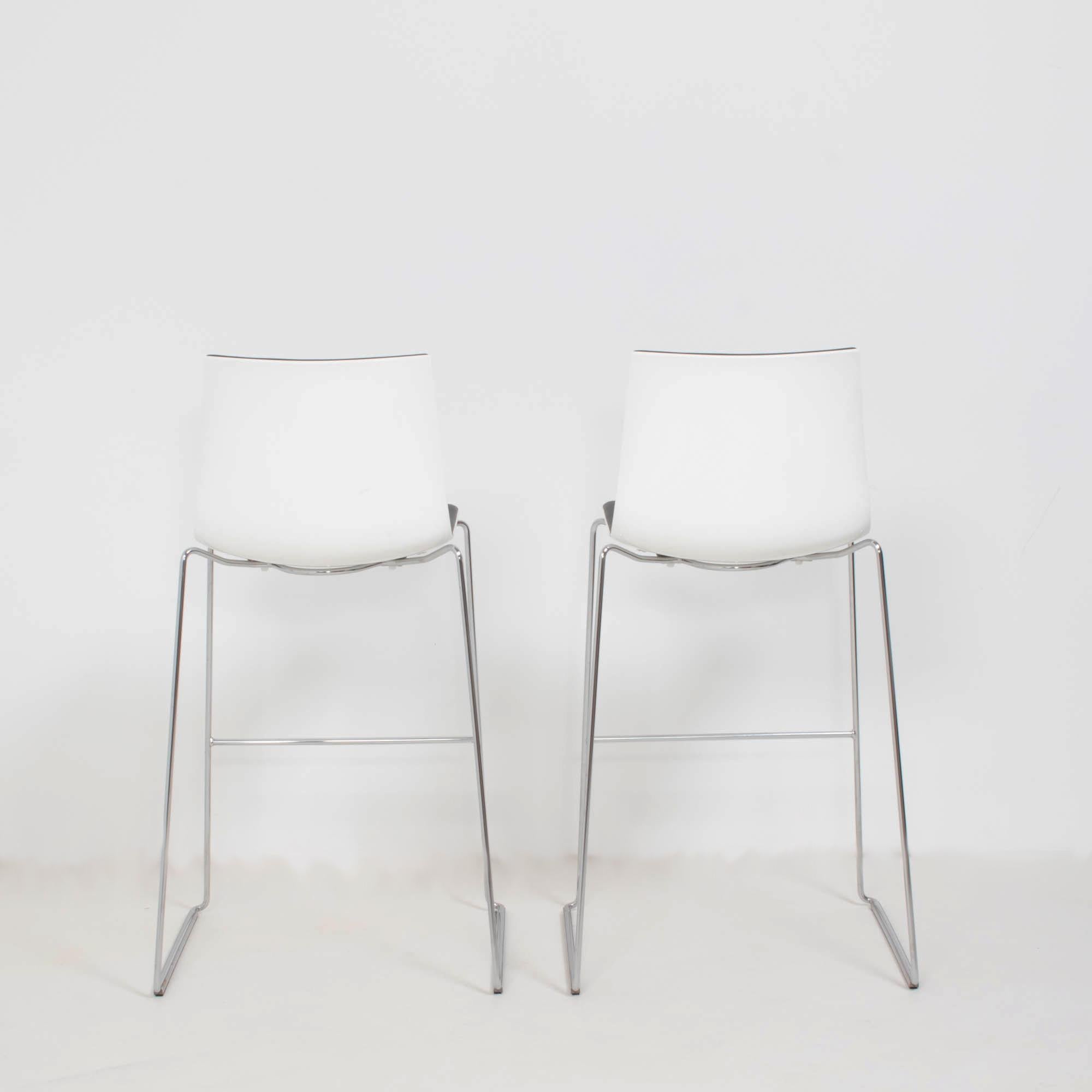 Arper by Antti Kotilainen Aava Grey and White Bar Stools, Set of 2, 2013 In Good Condition In London, GB