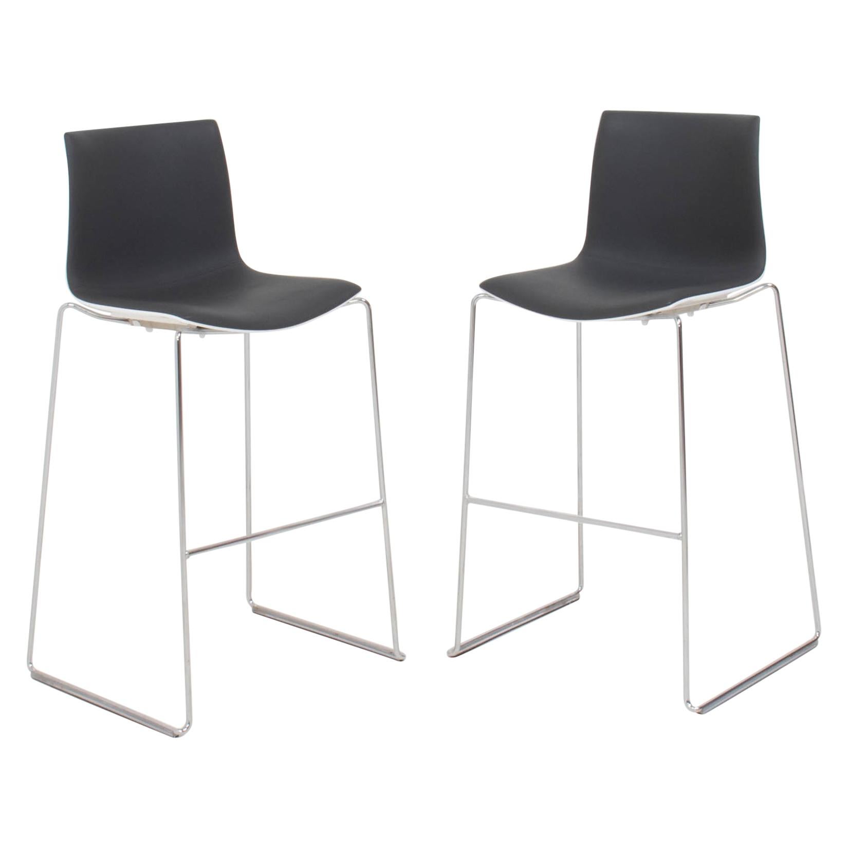 Arper by Antti Kotilainen Aava Grey and White Bar Stools, Set of 2, 2013