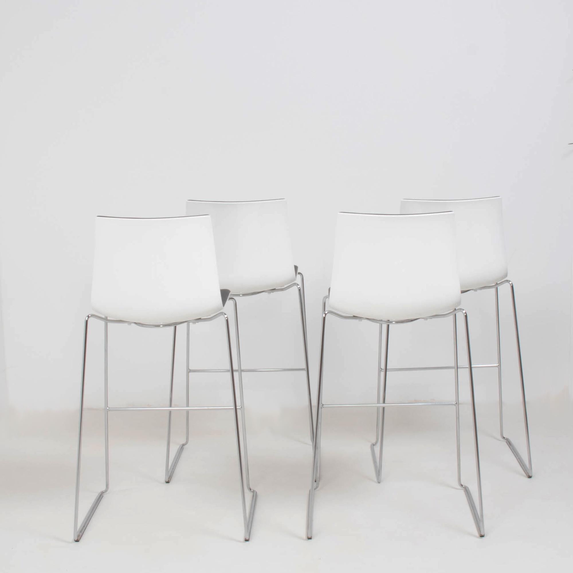 Italian Arper by Antti Kotilainen Aava Grey and White Bar Stools, Set of 4, 2013