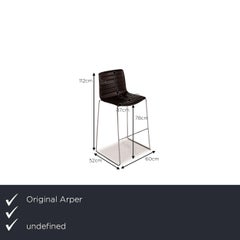 Arper Catifa 46 Leather Chair Set Dark Brown Bar Stool