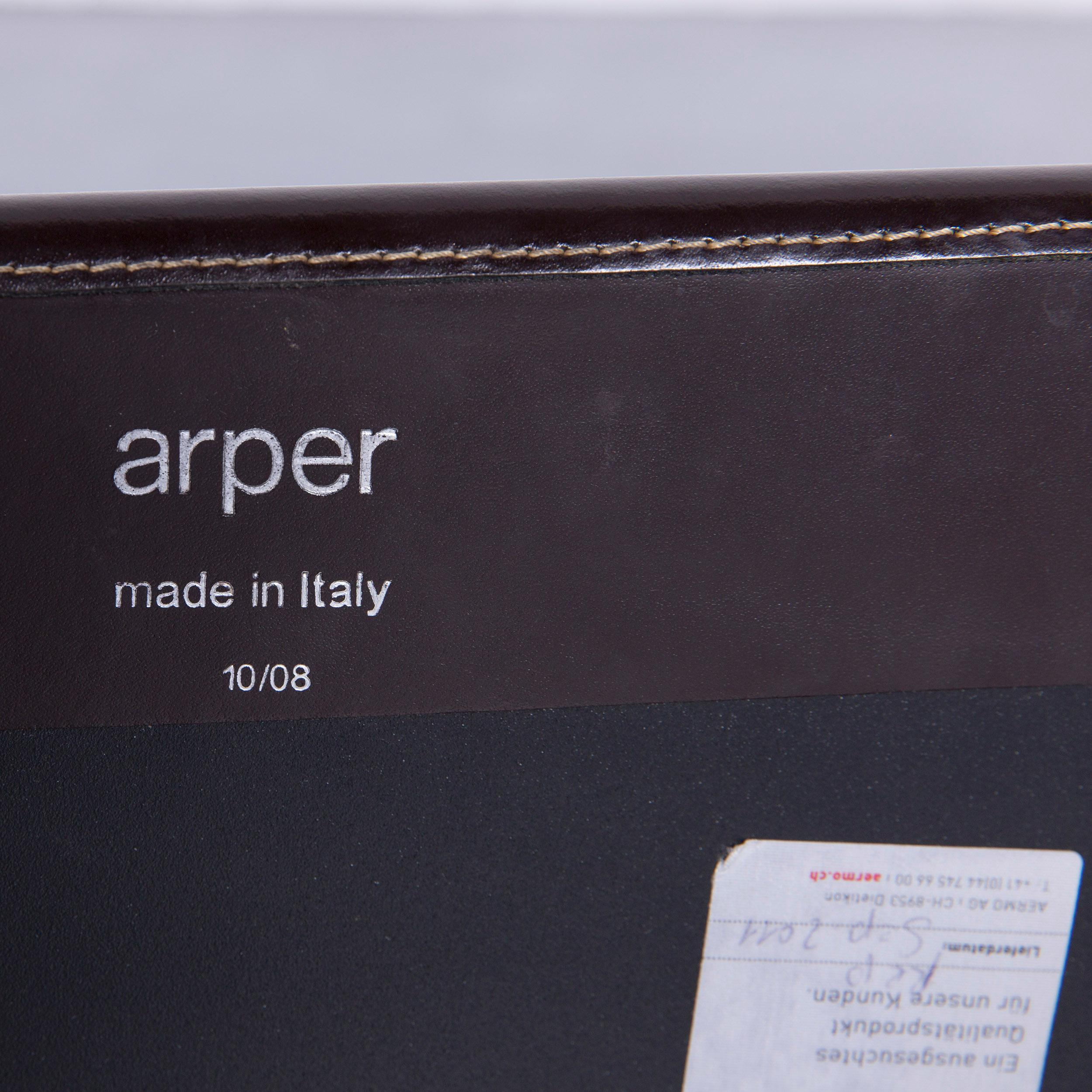 Arper Leather Bar Chair Brown Modern Swiss Air Lounge Barstool 1
