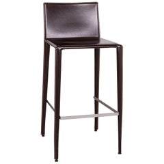 Arper Tabouret de Bar en Cuir Fauteuil Bistro Marron Moderne En Cuir Véritable Swiss Air