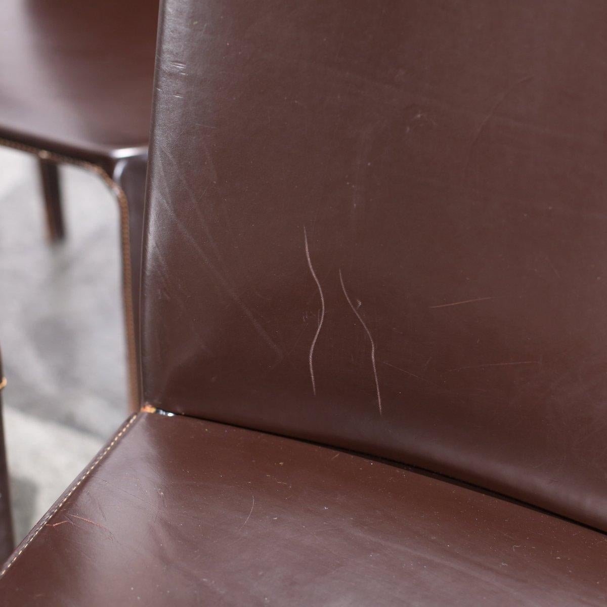 Arper Leder-Esszimmerstühle, Sechser-Set im Angebot 2