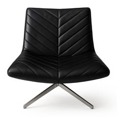 Sillón Catifa 80 de Arper con base de pedestal, Pareja en piel