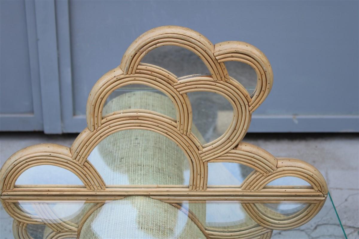 Mid-Century Modern Arpex Night Stands Italian Design Decorative Decoration Bamboo Glass Top, 1970s