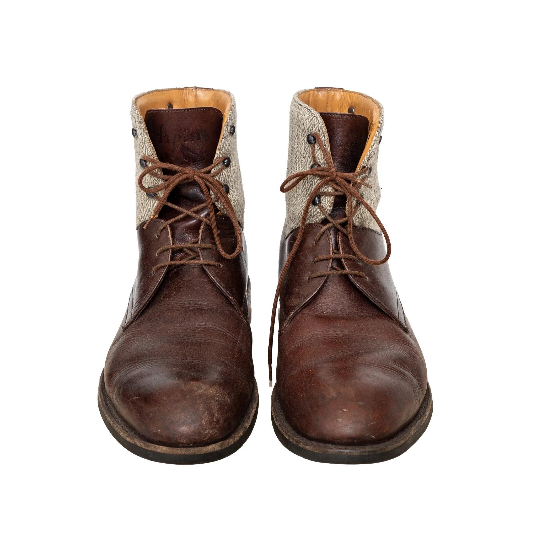 Marrone Scarpe alte in pelle Arpin - Anni '10 in vendita