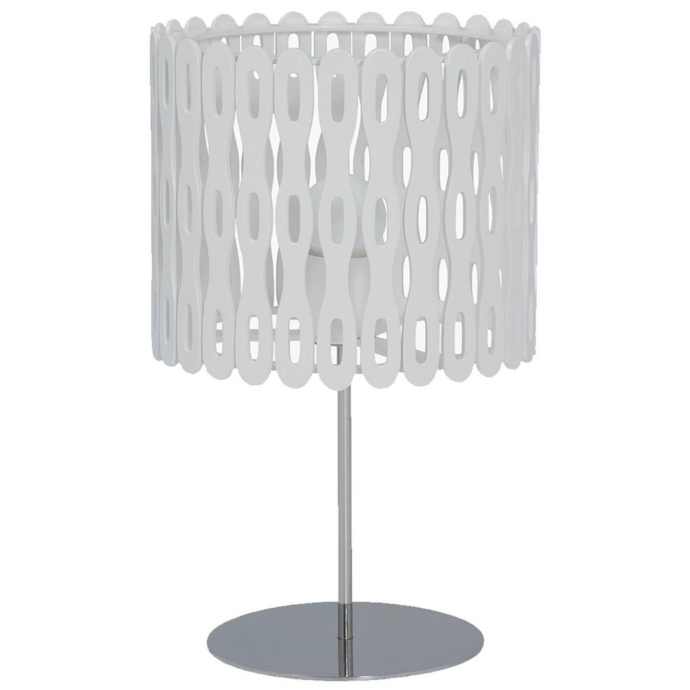 Arpoador Brazilian Contemporary Graphic Pattern Cut Wood Table Lamp by Lattoog