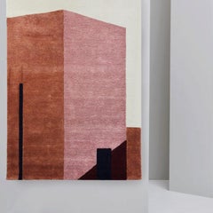 Arqui Wool and Viscose Large Rug 1 in Indian Red and Peach