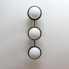 Arraid Flushmount Light by Gallery L7 in Aged Brass & Opaline Glass