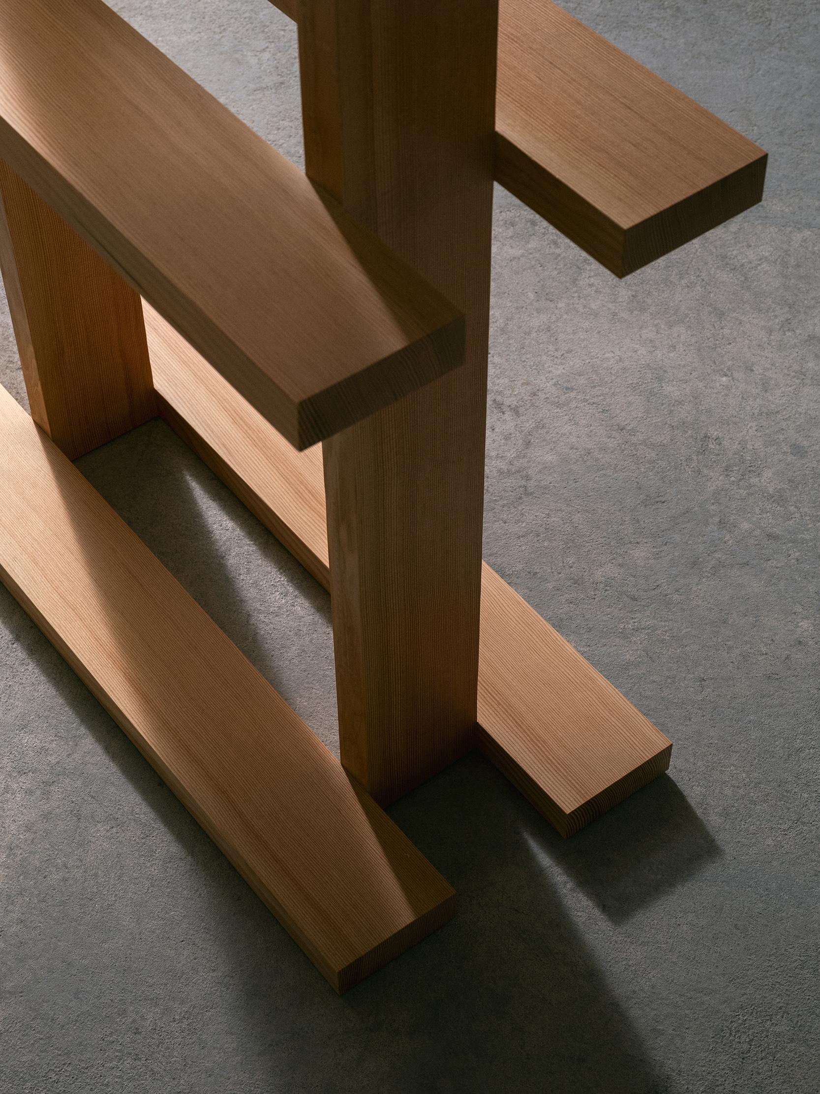 Minimalist ARRANGEMENT #14 (Double Shelf) Oregon Pine by Nick Ross For Sale