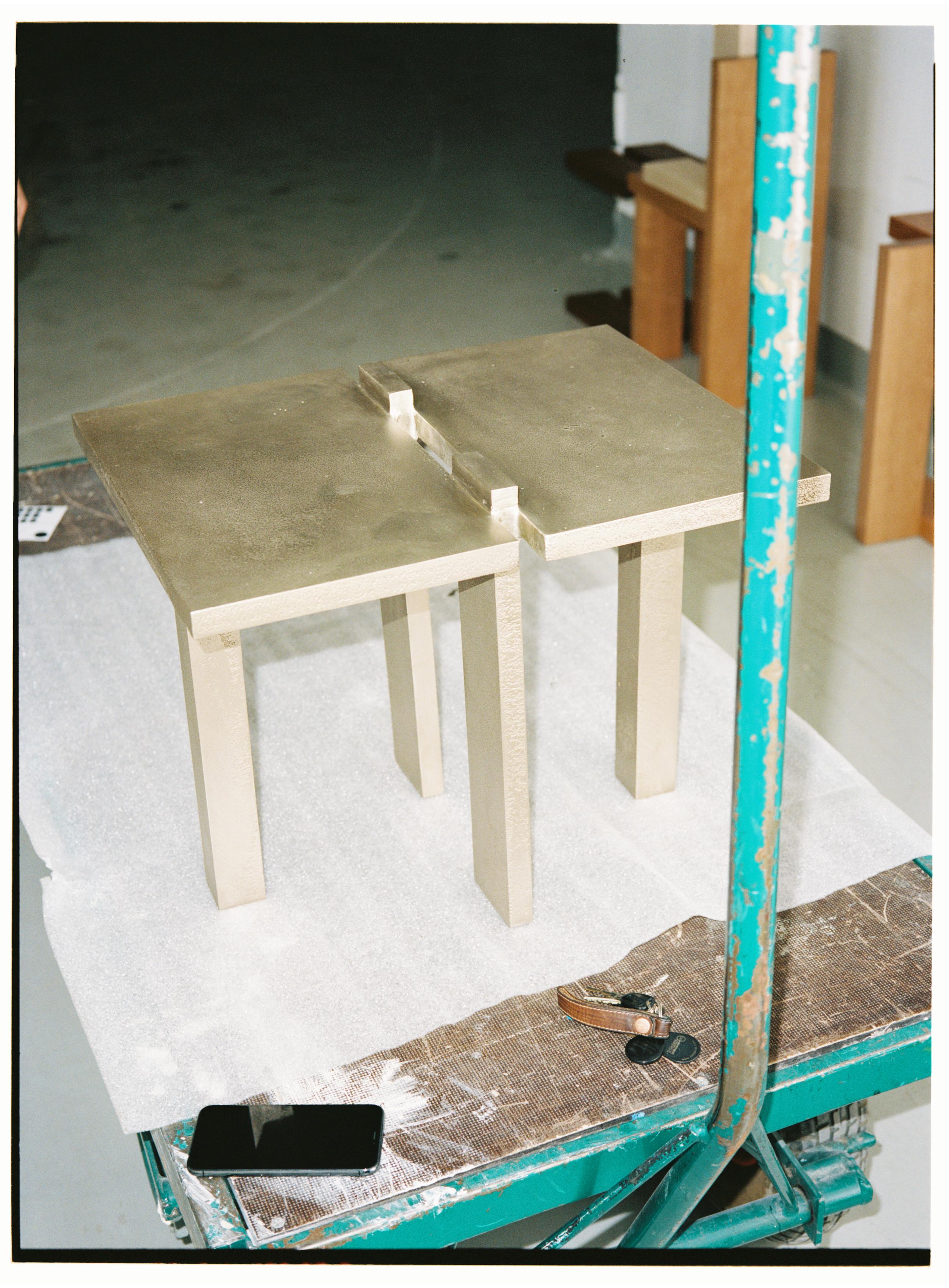 Minimalist ARRANGEMENT #3 (Side Table) AluBronze by Nick Ross For Sale