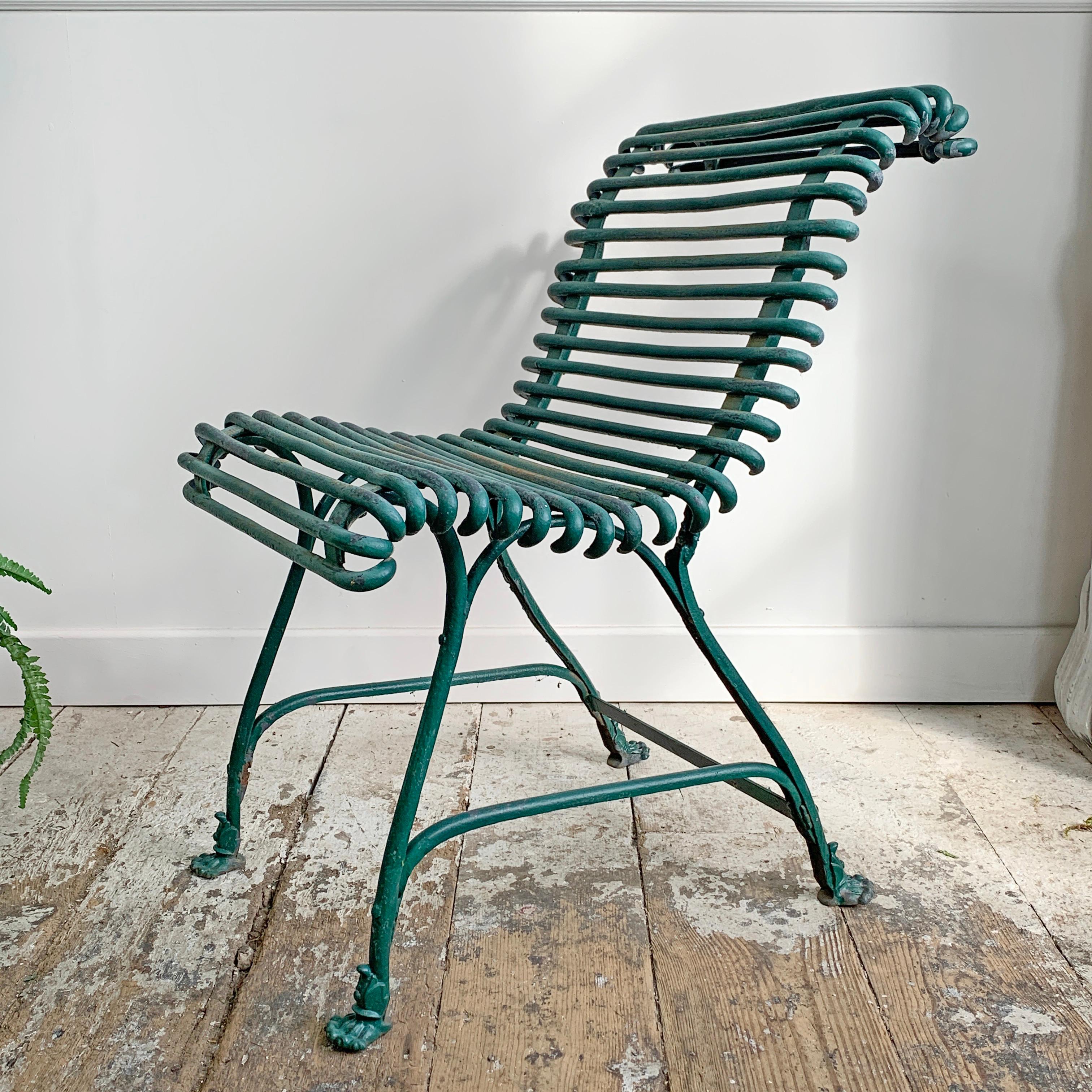 Wrought Iron Arras Antique Lions Paw Garden Chair