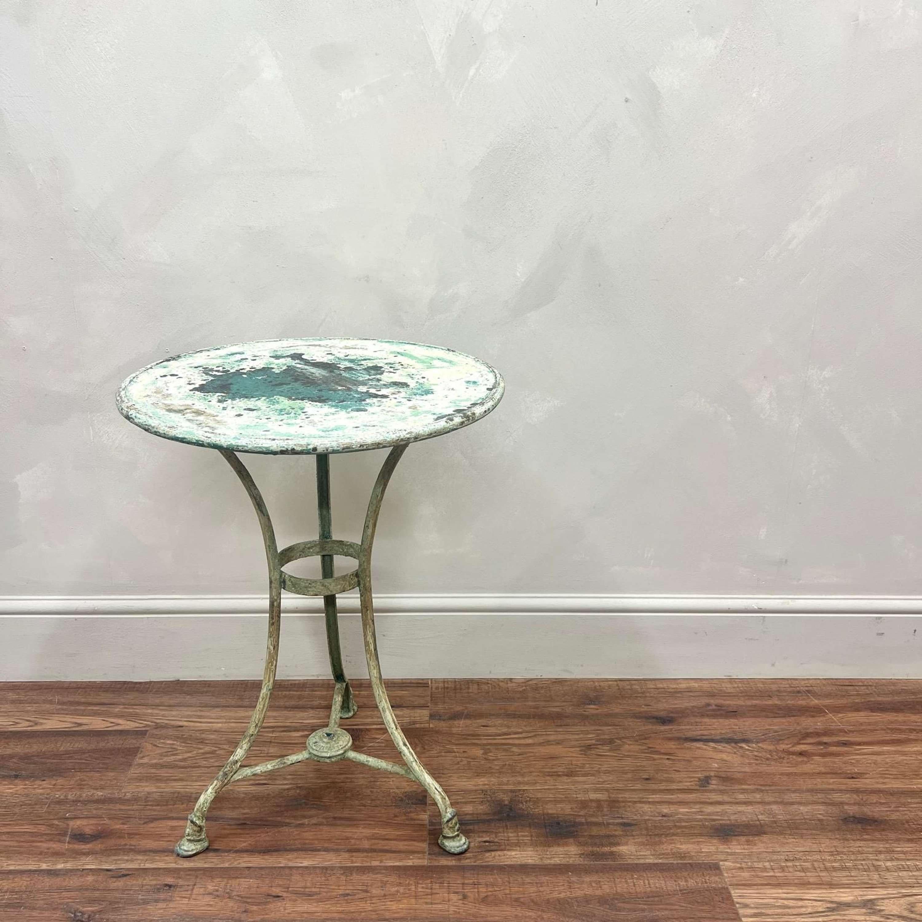 French Arras Garden Bistro Table Scraped Paint