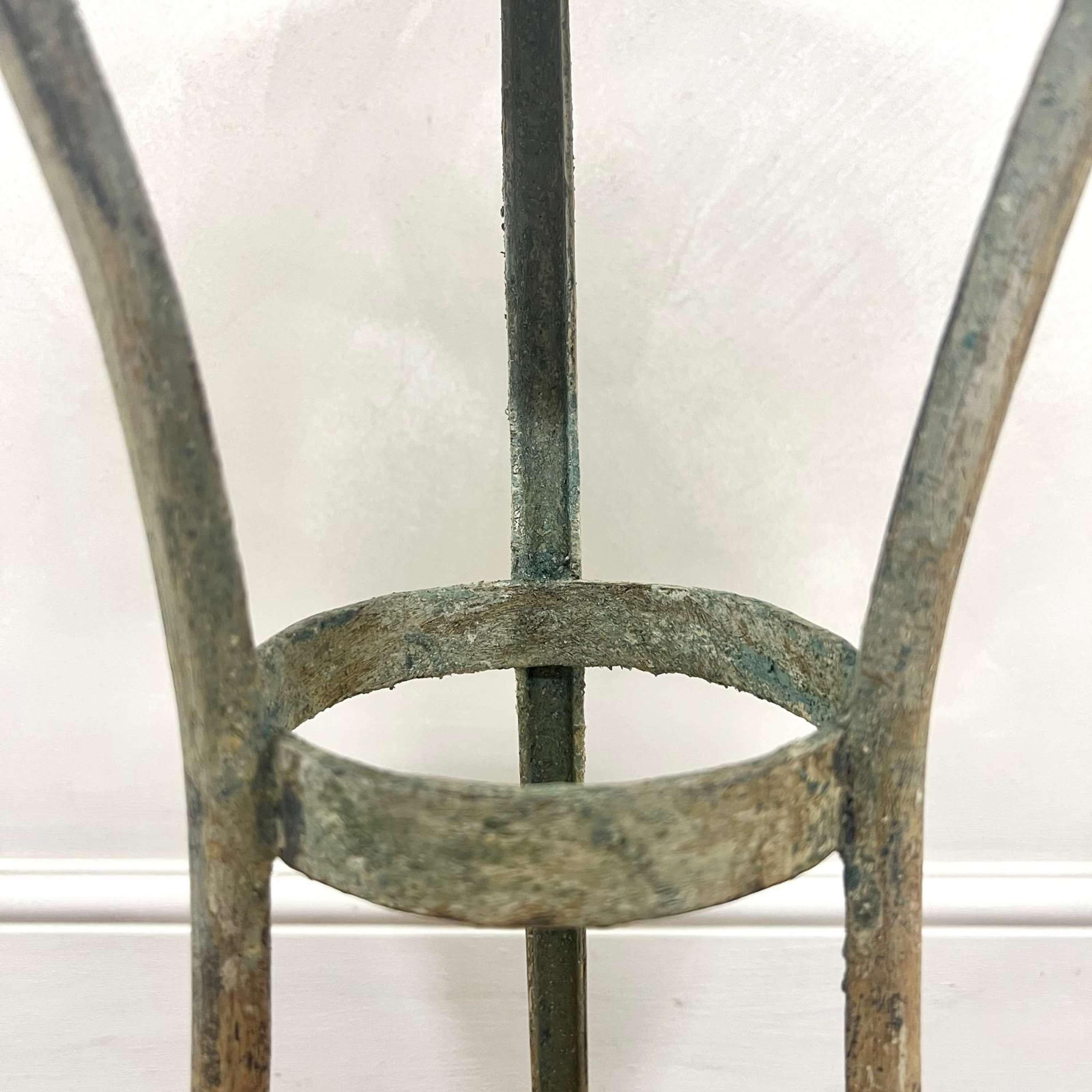 Iron Arras Garden Bistro Table Scraped Paint