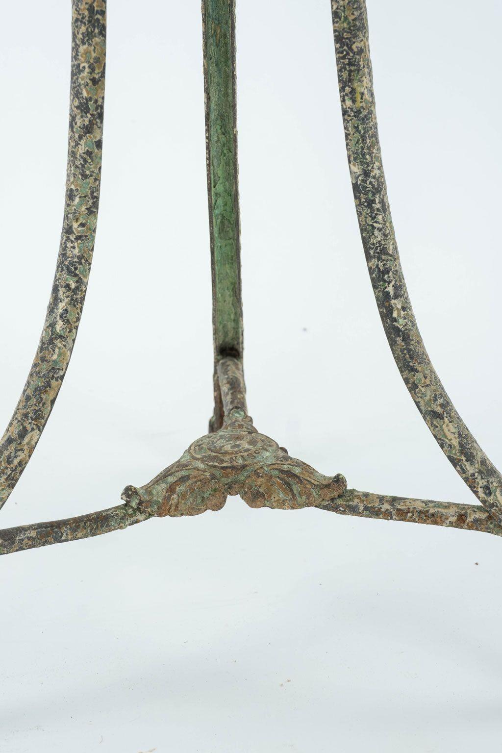 French Arras Green-Painted Iron Garden Table