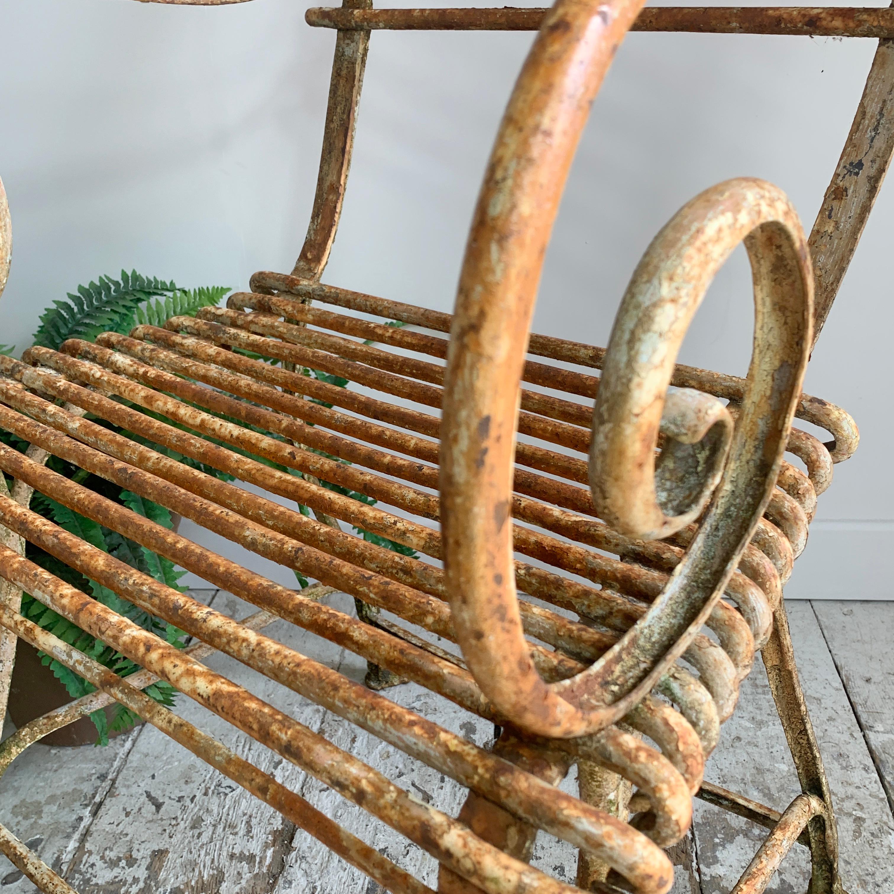 Iron Arras Lions Paw Garden Chairs, 19th C, Set of 3 For Sale