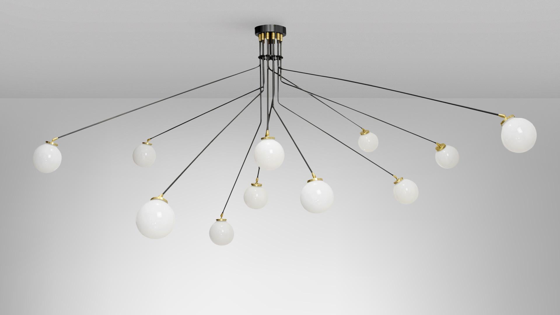 Modern Array Large Opal Pendant Light by CTO Lighting For Sale