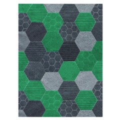 Array of Colorful Hues Customizable Hex Rectangle in Green X-Large