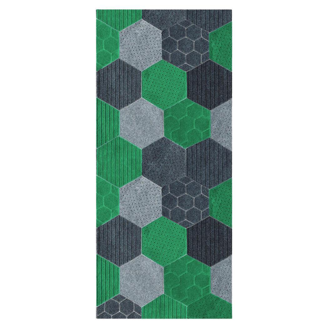 Array of Colorful Hues Customizable Hex Runner in Green Large