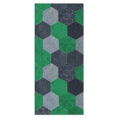 Ensemble de couleurs colorées de tapis de couloir hexagonal personnalisable vert grand format