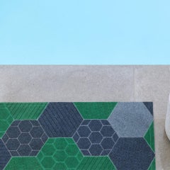 Array farbenfroher, anpassbarer Hex-Läufer in grünem X-Grün