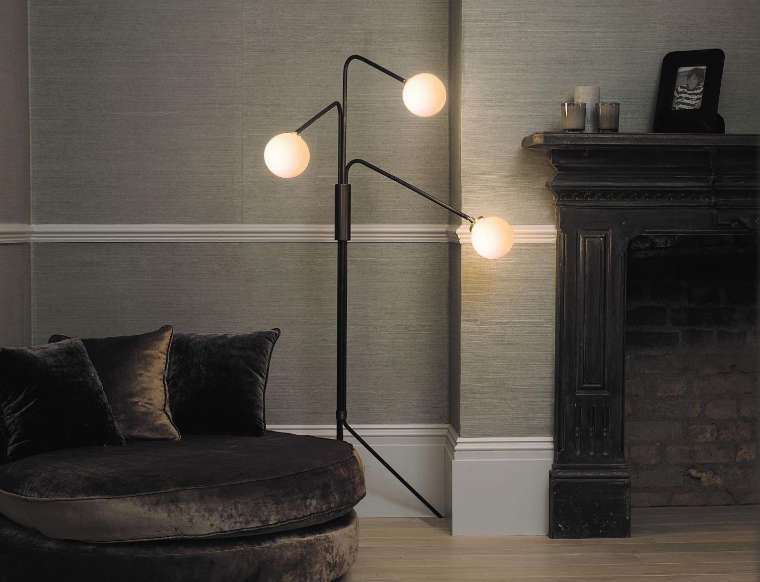 Array opal floor lamp by CTO Lighting
Materials: bronze base with satin brass detail.
Dimensions: W 72.5 x D 60 x H 154 cm 

All our lamps can be wired according to each country. If sold to the USA it will be wired for the USA for