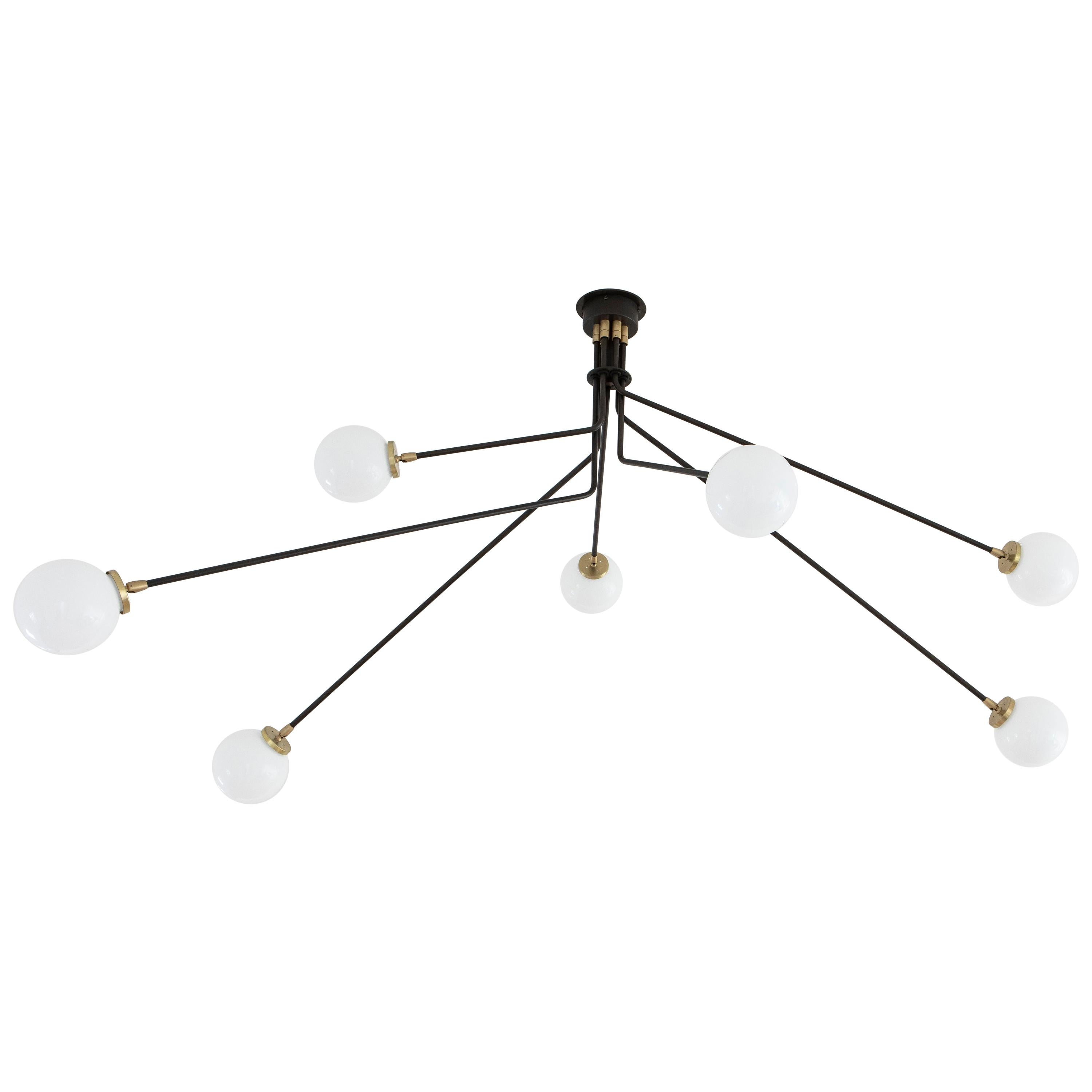 Array Pendant Ceiling Fixture in Bronze with Opal Glass Shades