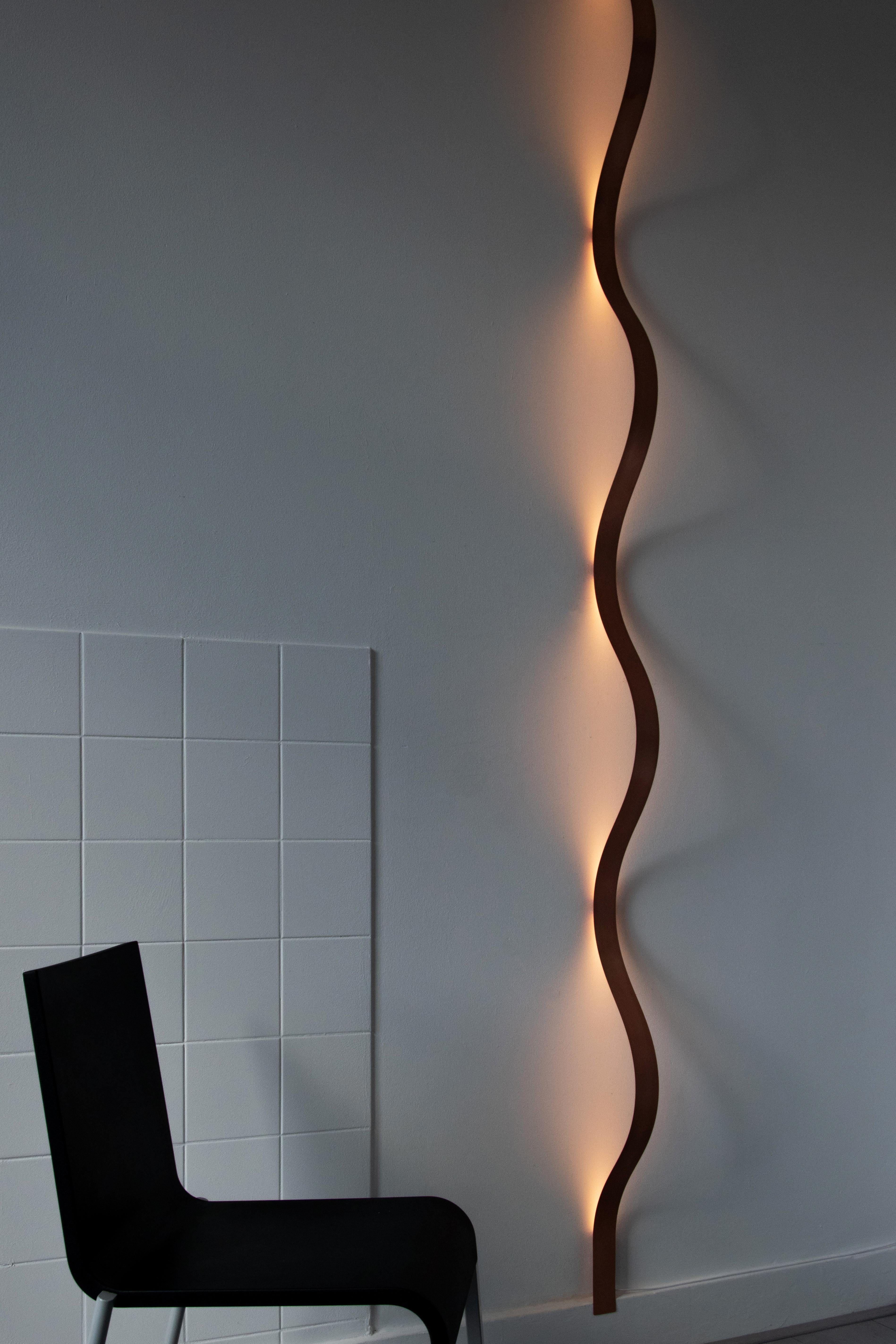 Contemporary [ARRAY] Sine Light - Wall Lamp (Copper) For Sale