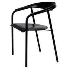 Fauteuil en cuir noir Arrben