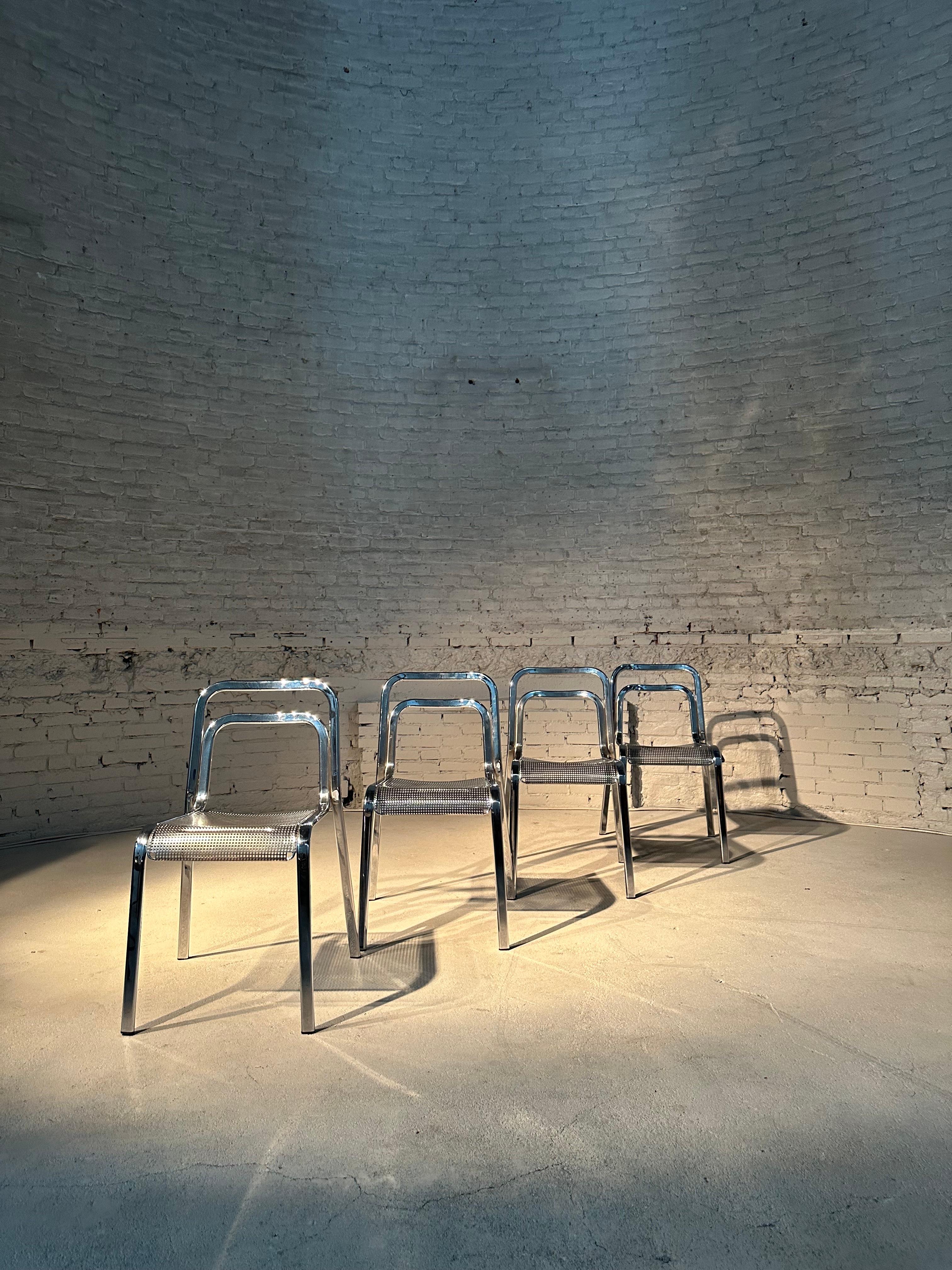 Chaises de salle à manger en chrome Arrben Bon état - En vente à BREDA, NL