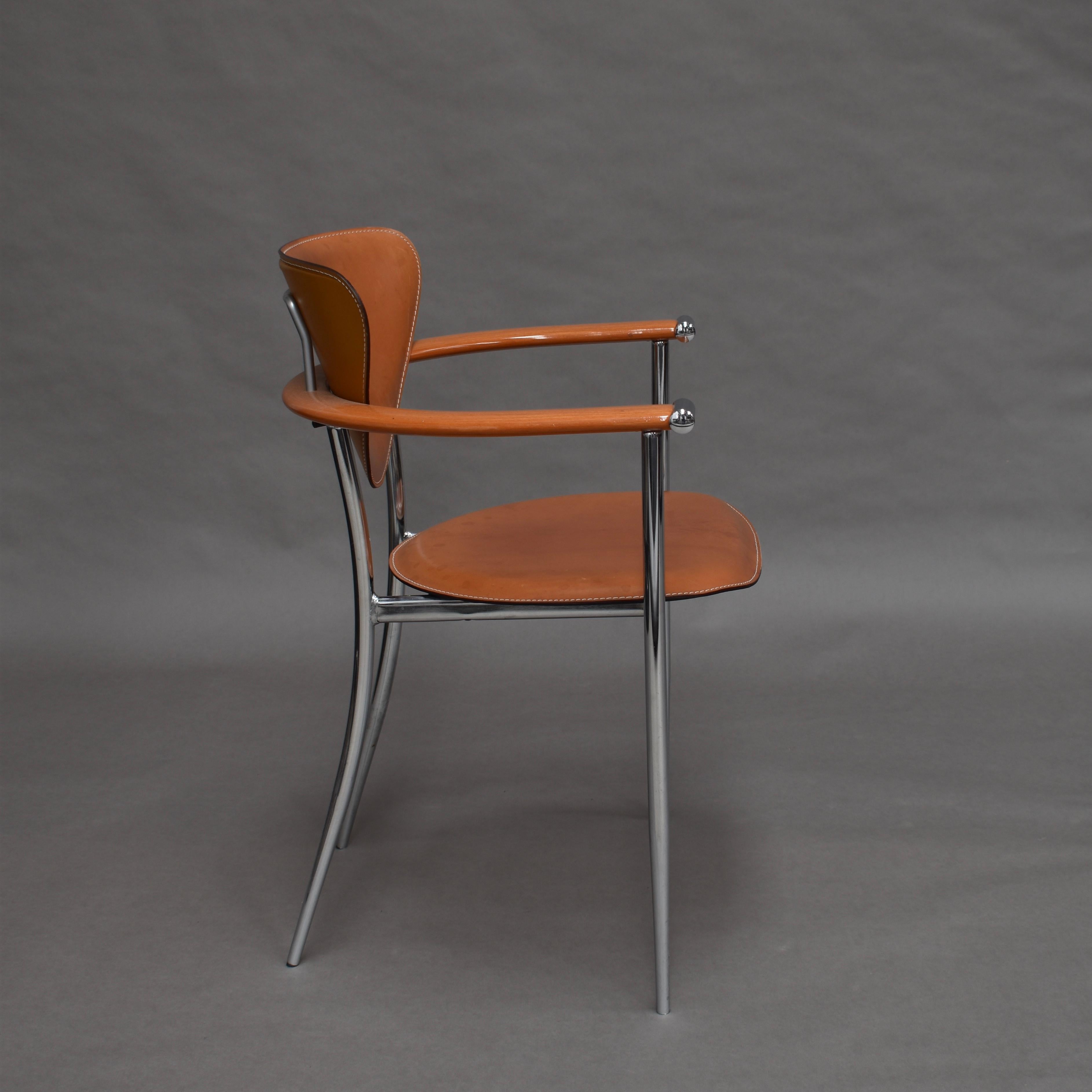 Arrben Italia Dining Chairs in Tan Leather 4